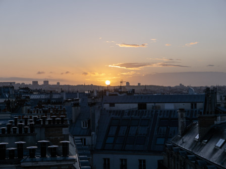 Le soleil ce matin au moment du passage d'horizon, sans filtre, dans sa beauté naturelle.